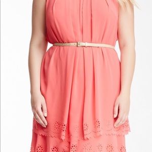 Plus Size Jessica Simpson Coral Eyelet Dress